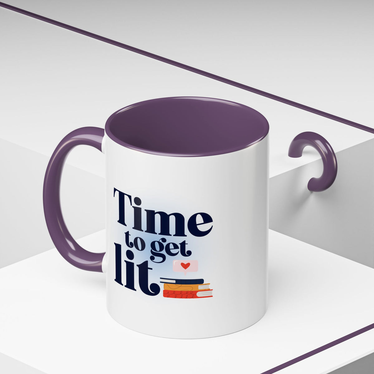 Time to Get Lit Coffee Mug — Book Lover Accent Mug (11/15 oz) | Book Lover Gift | Teacher Gift