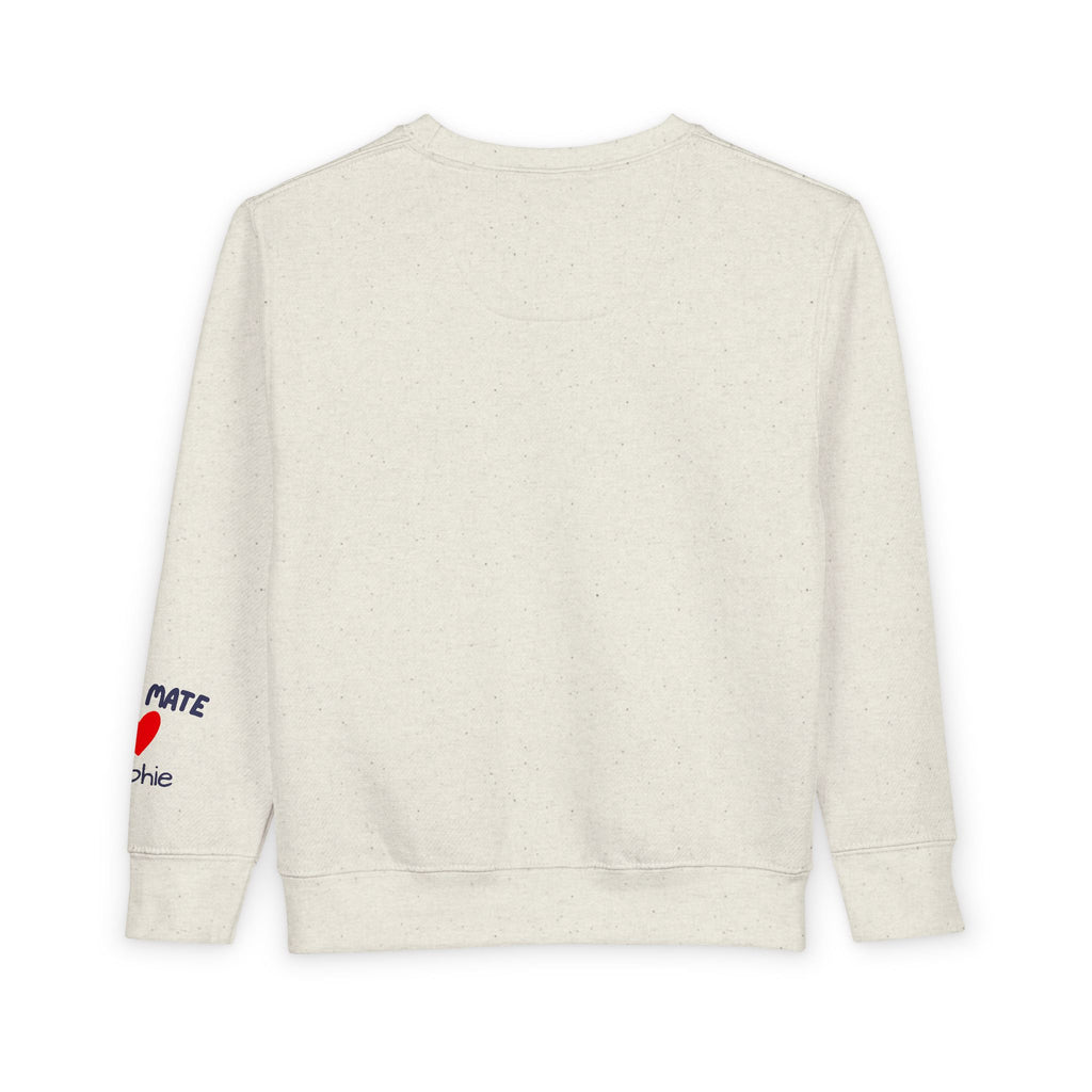 Mommy Is My Hero Toddler Sweatshirt - Cute Boat Design for Kids - Navy Family Sweatshirt with Personalization