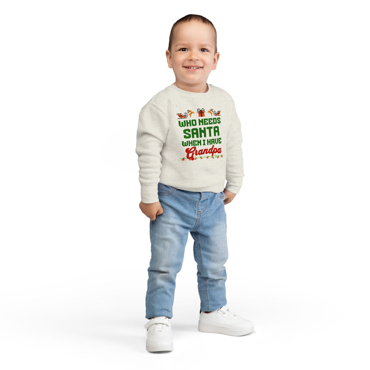 Who Needs Santa When I Have Grandpa Toddler Christmas Sweatshirt