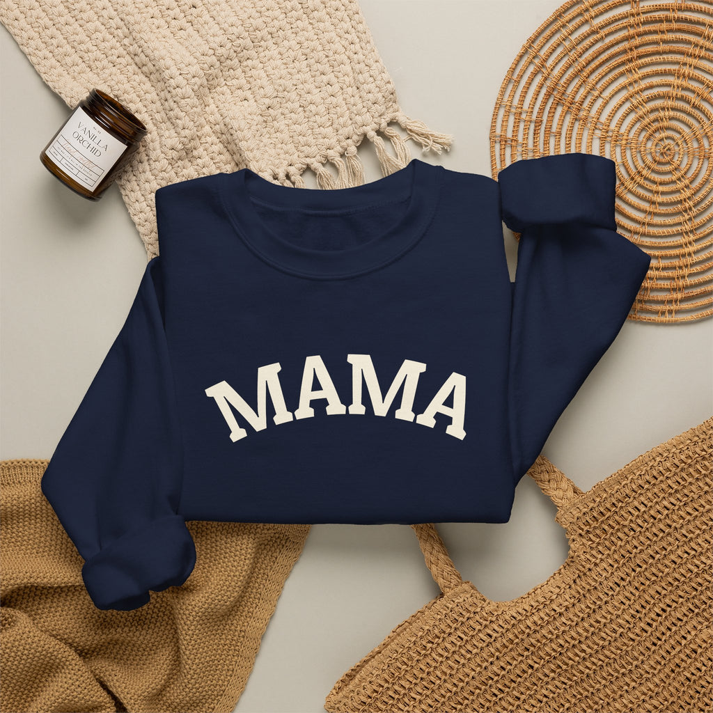 Mama Crewneck Sweatshirt - Cozy Neutral Mom Pullover with Personalization
