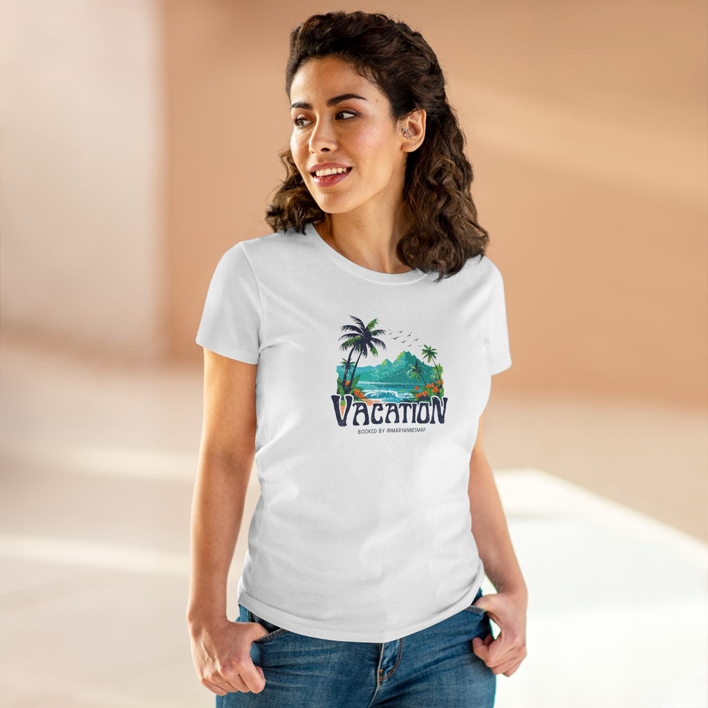 Vacation Tropical Women's Tee – Island Palm Beach Graphic T-Shirt