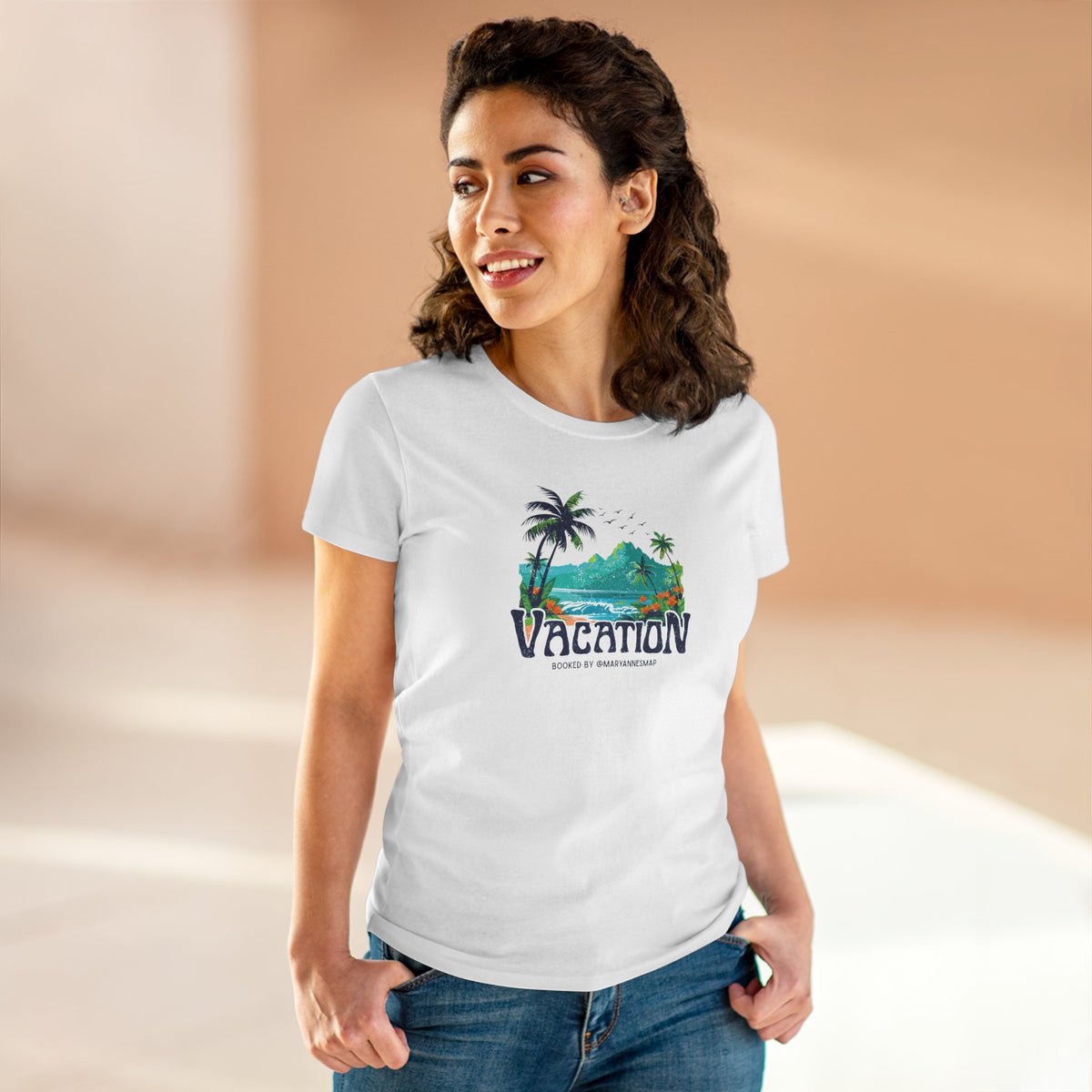Vacation Tropical Women's Tee – Island Palm Beach Graphic T-Shirt