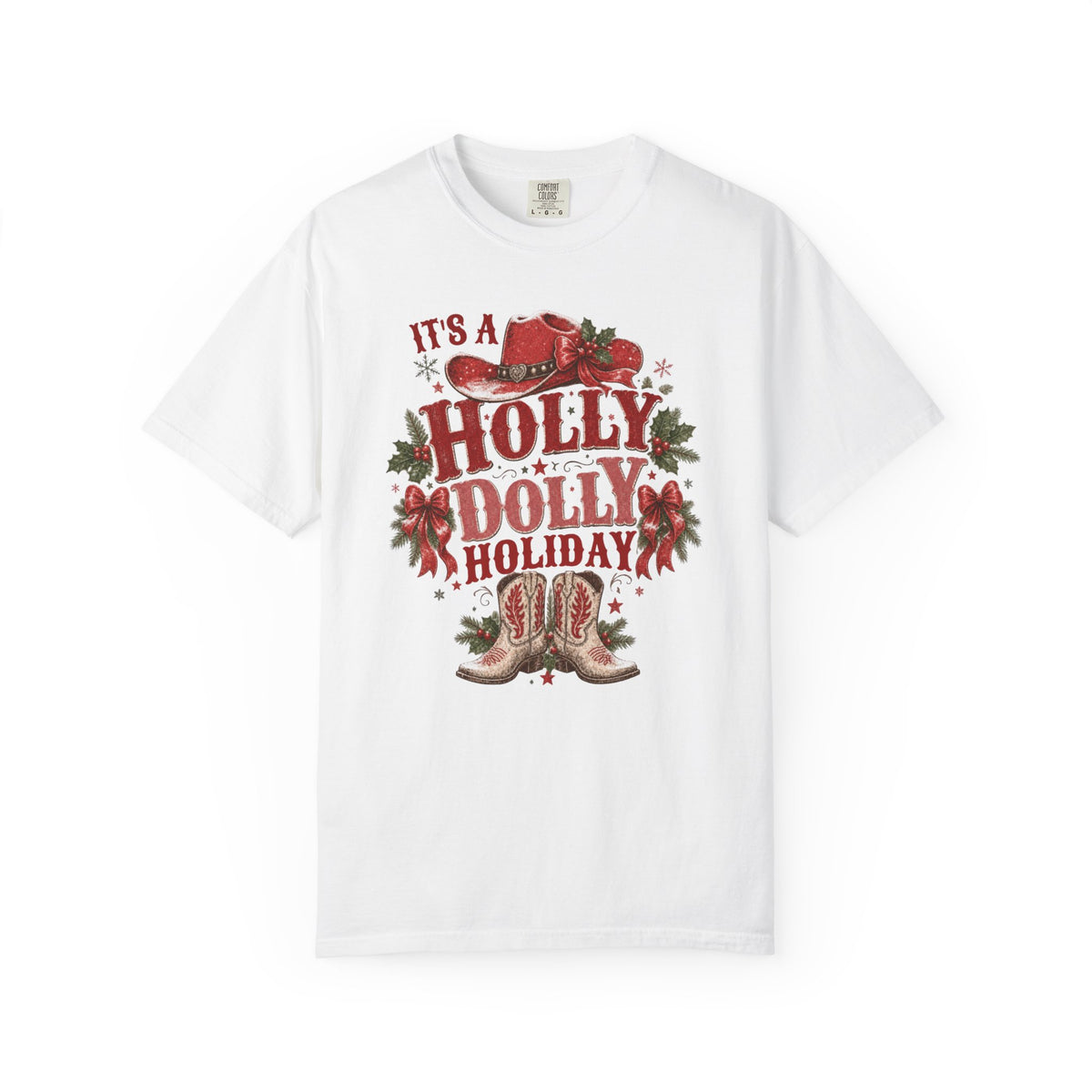 Holly Dolly Christmas T-Shirt, Retro Country Western Holiday Tee, Vintage Christmas Graphic Sweatshirt Alternative, Cute Winter Comfort Colors Shirt