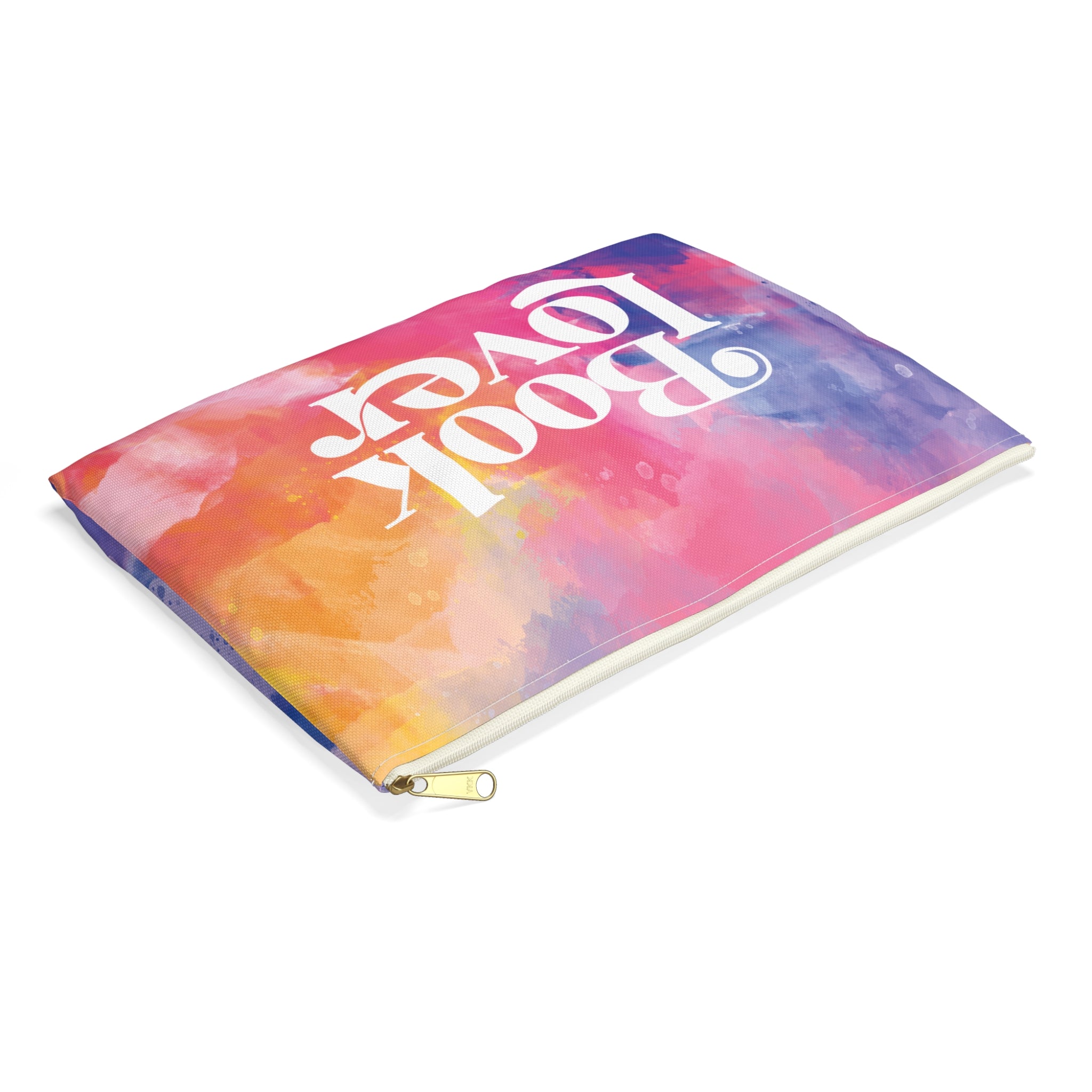 Book Lover Accessory Pouch| Colorful Watercolor Zipper Pouch for Readers