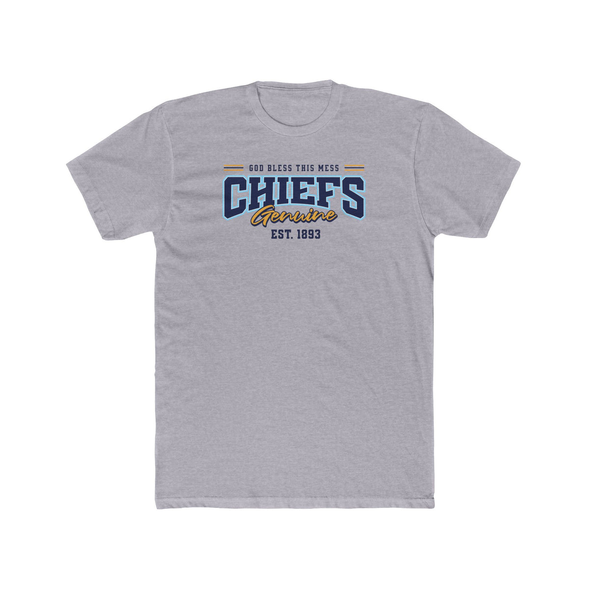 Chiefs T‑Shirt - "God Bless This Mess" - Crew Tee - Varsity Lettering