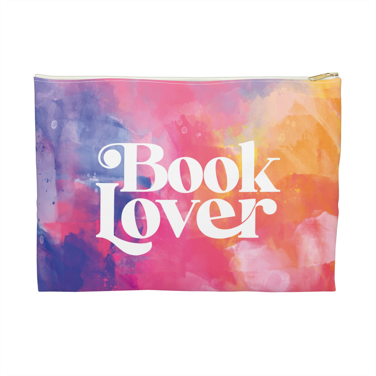 Book Lover Accessory Pouch| Colorful Watercolor Zipper Pouch for Readers