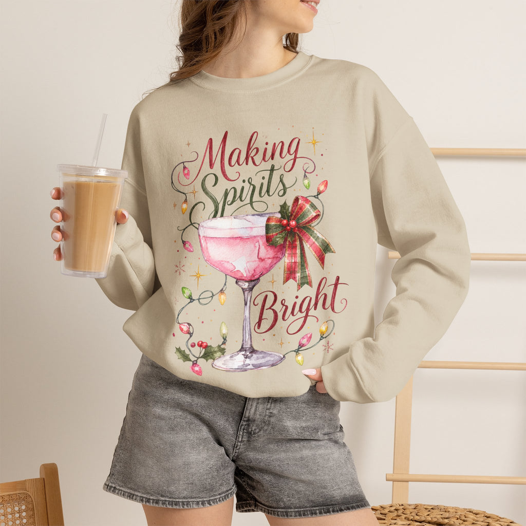 Making Spirits Bright Christmas Cocktail Sweatshirt