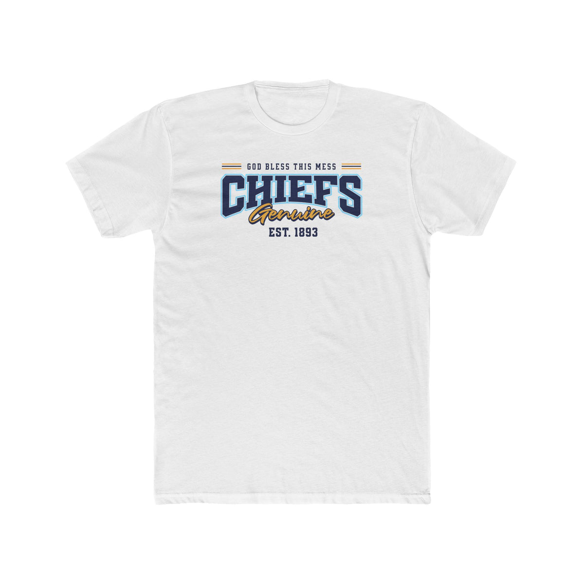 Chiefs T‑Shirt - "God Bless This Mess" - Crew Tee - Varsity Lettering