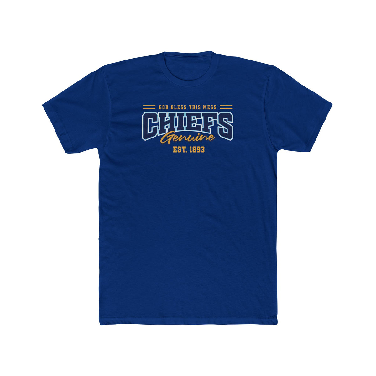 Chiefs T‑Shirt - "God Bless This Mess" - Crew Tee - Varsity Lettering