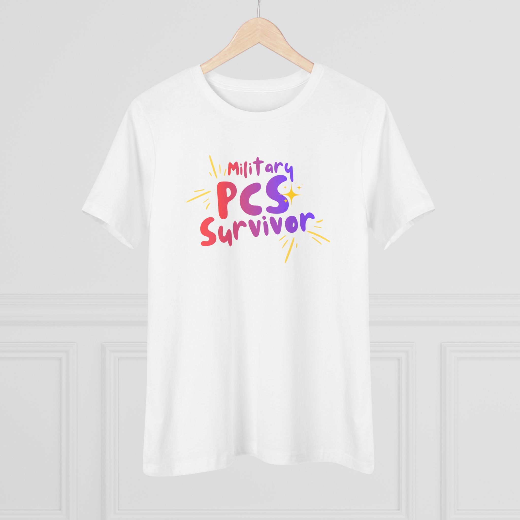 PCS Survivor Women's T‑Shirt — Colorful Military PCS Relocation Shirt