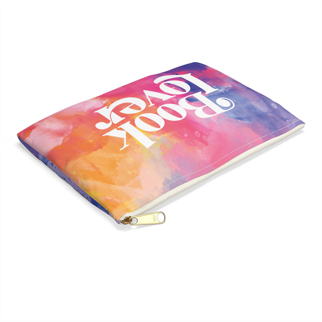 Book Lover Accessory Pouch| Colorful Watercolor Zipper Pouch for Readers