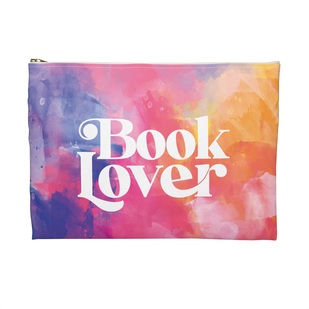 Book Lover Accessory Pouch| Colorful Watercolor Zipper Pouch for Readers