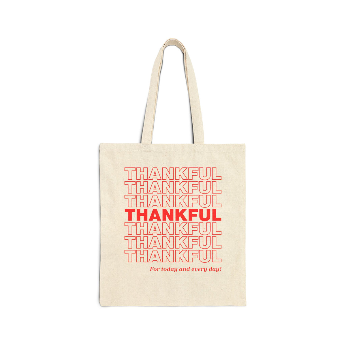 Thankful Canvas Tote Bag – Gratitude Shopping Bag