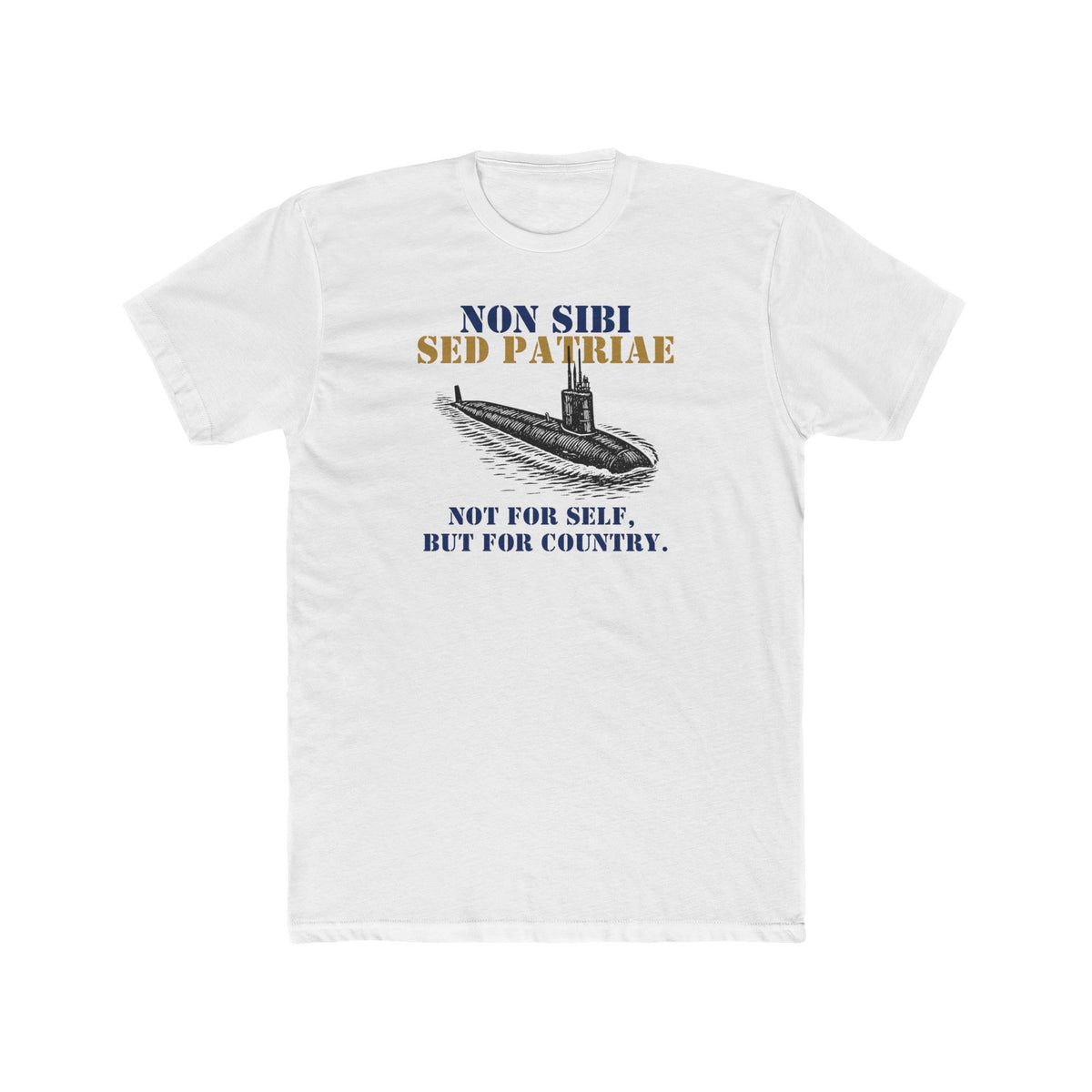 Non Sibi Sed Patriae T‑Shirt - Not For Self, But For Country - Navy Vintage Ship Tee - Submarine