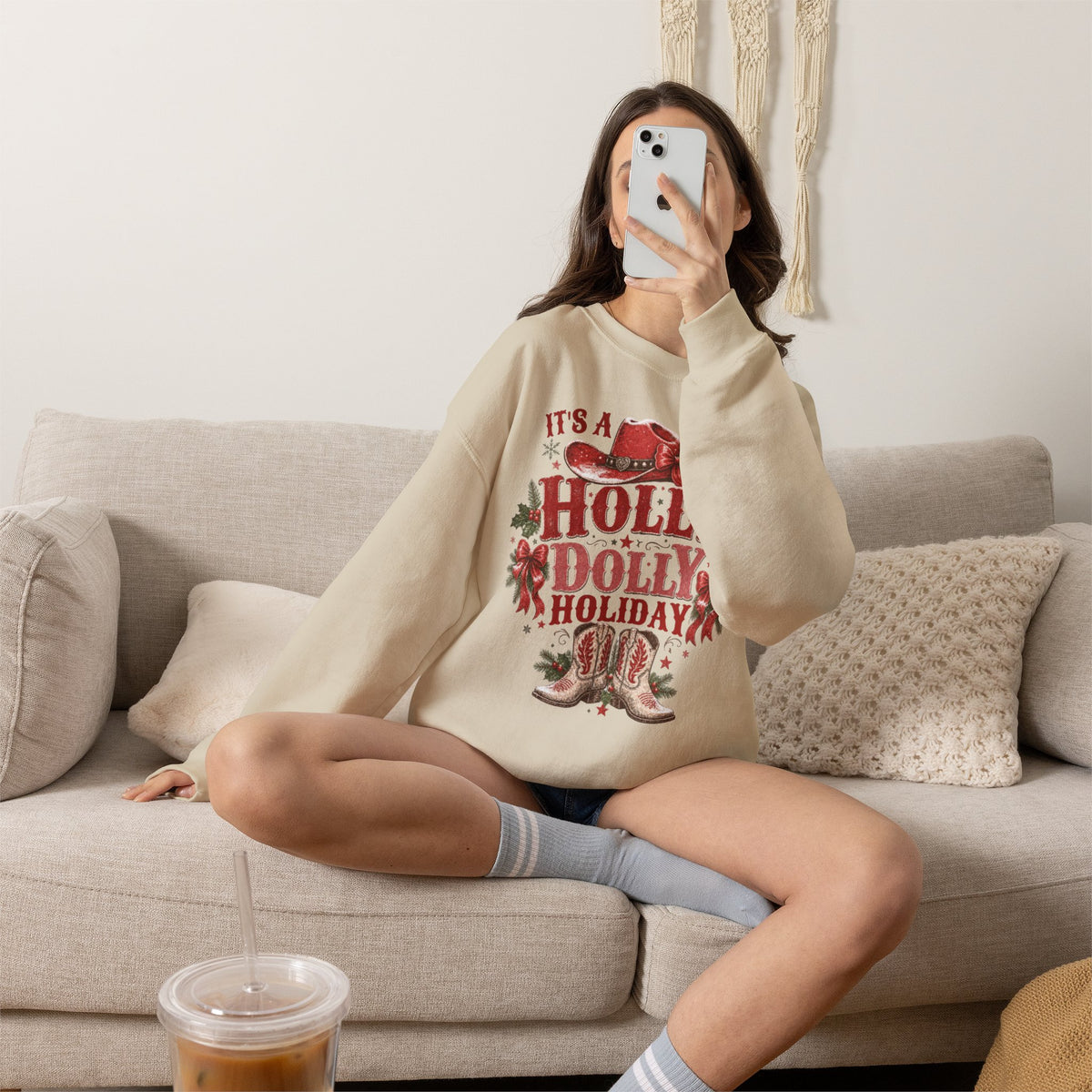 Holly Dolly Christmas Crewneck Sweatshirt