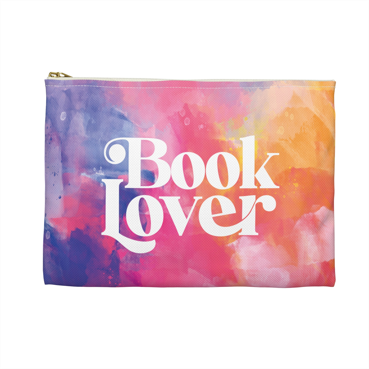 Book Lover Accessory Pouch| Colorful Watercolor Zipper Pouch for Readers