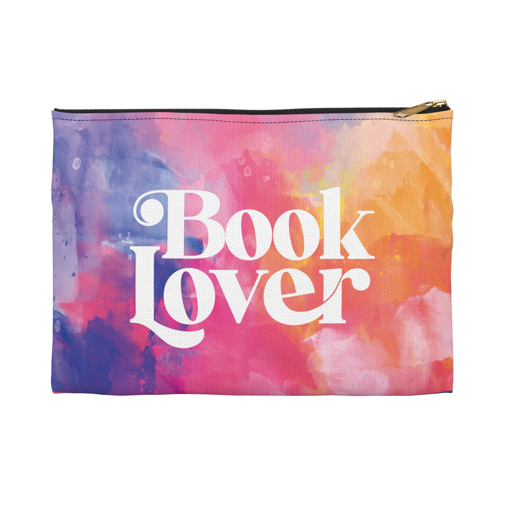 Book Lover Accessory Pouch| Colorful Watercolor Zipper Pouch for Readers