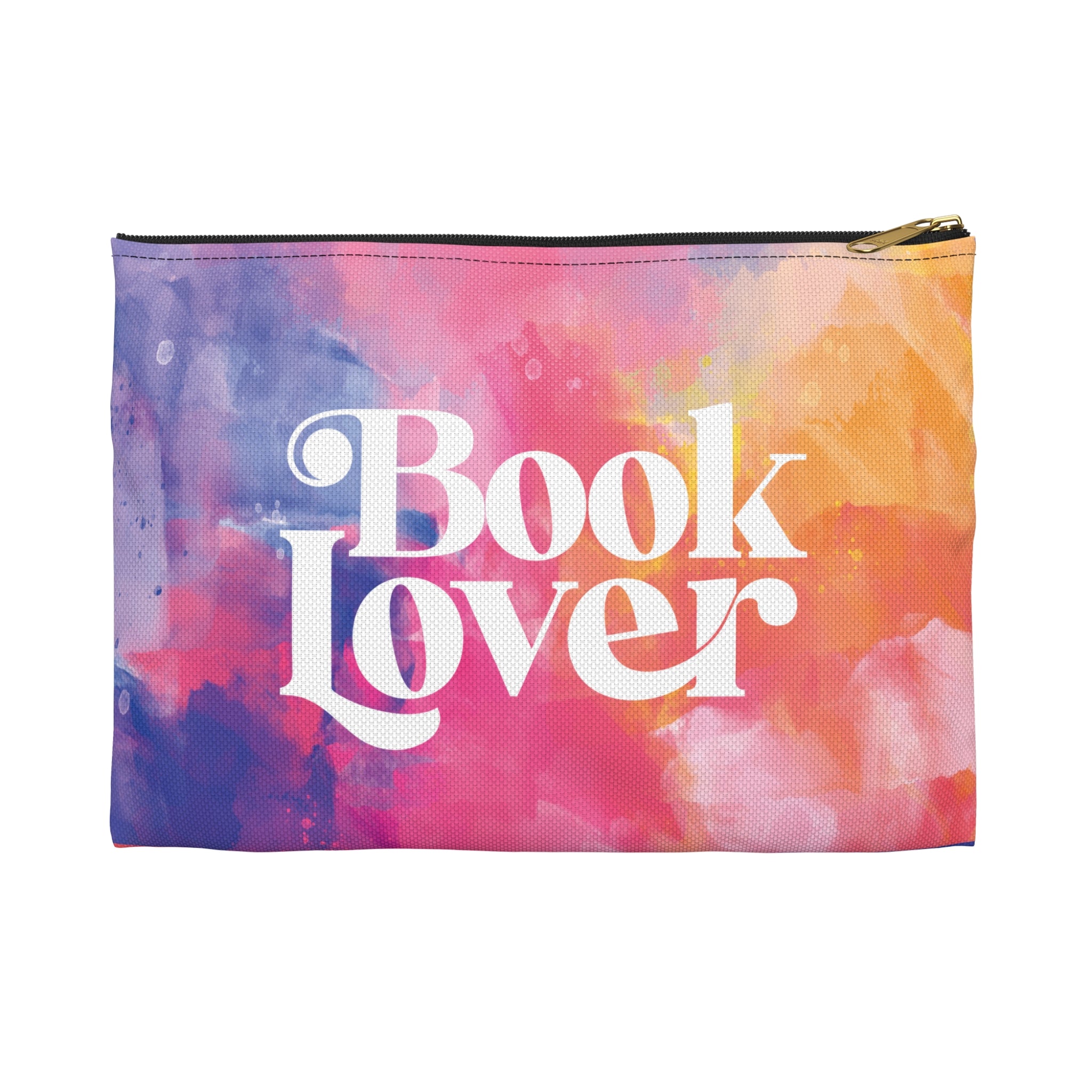 Book Lover Accessory Pouch| Colorful Watercolor Zipper Pouch for Readers