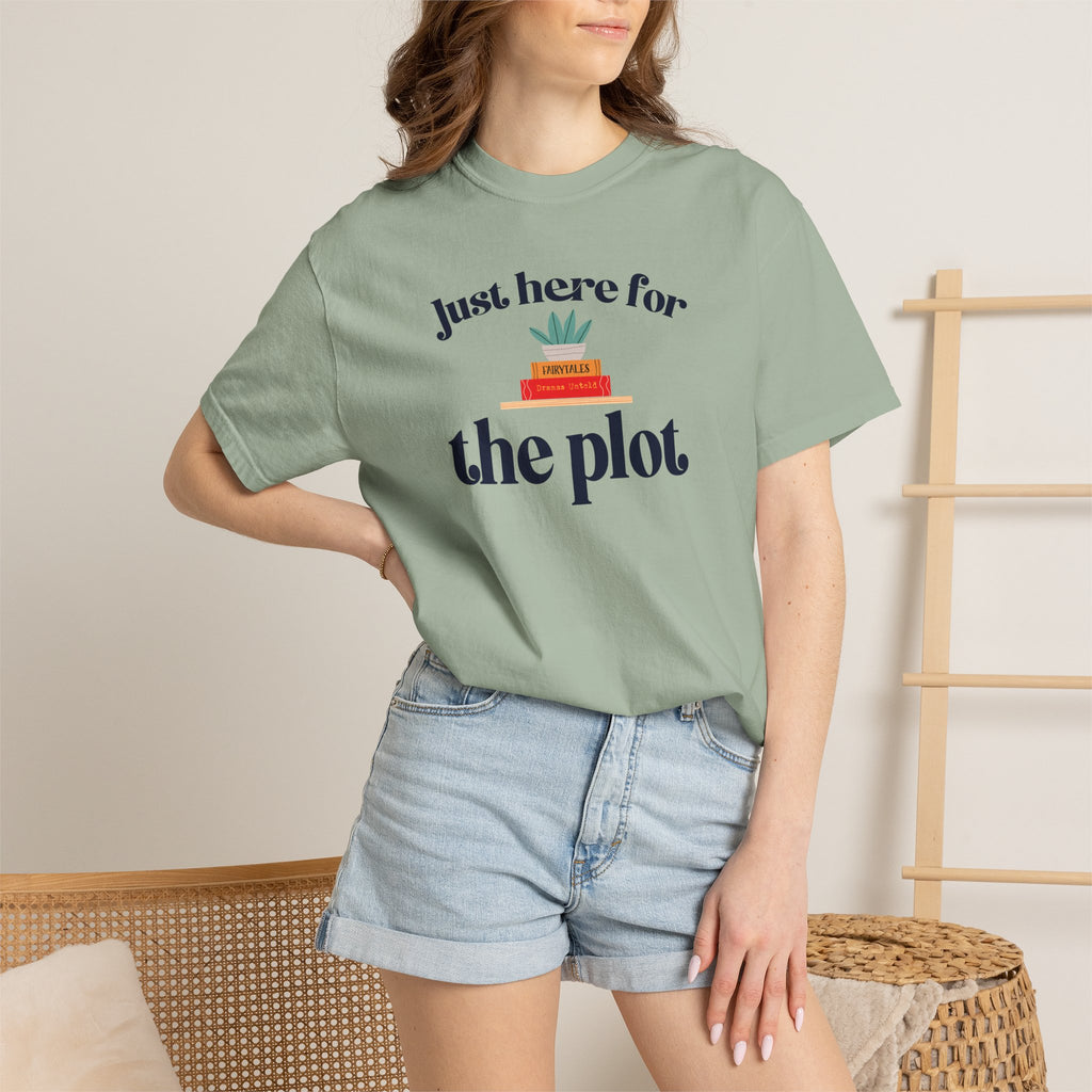 Just Here for the Plot T-Shirt | Book Lover Graphic Tee | Reader Gift | Teacher Gift