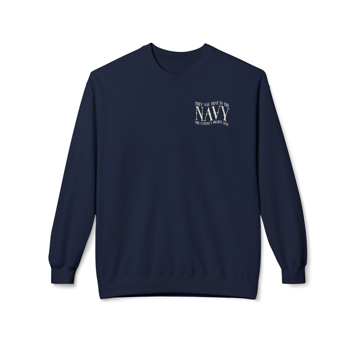 Navy Skull Crewneck Sweatshirt - “Looks Like Muddy Water, Tastes Like Turpentine”