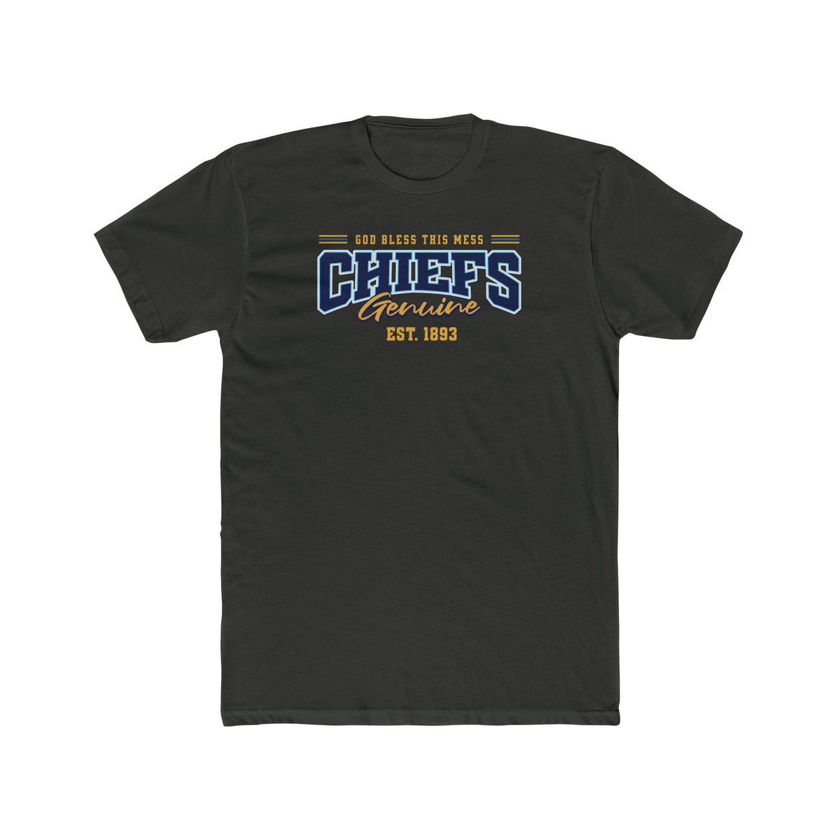 Chiefs T‑Shirt - "God Bless This Mess" - Crew Tee - Varsity Lettering