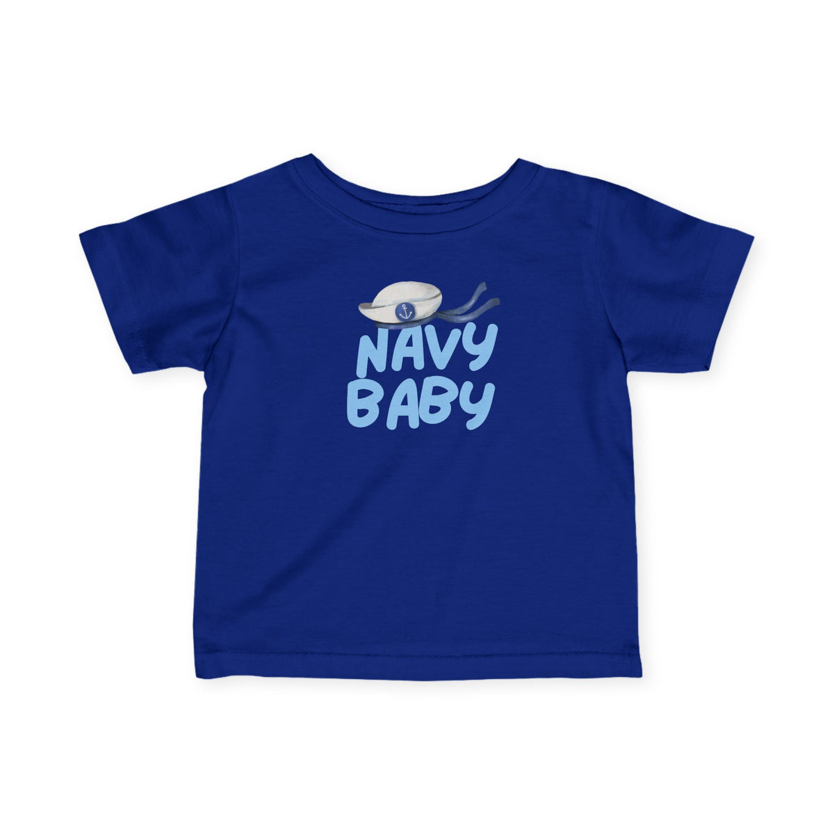 Navy Baby Infant Fine Jersey Tee - Sailor Hat Baby Shirt