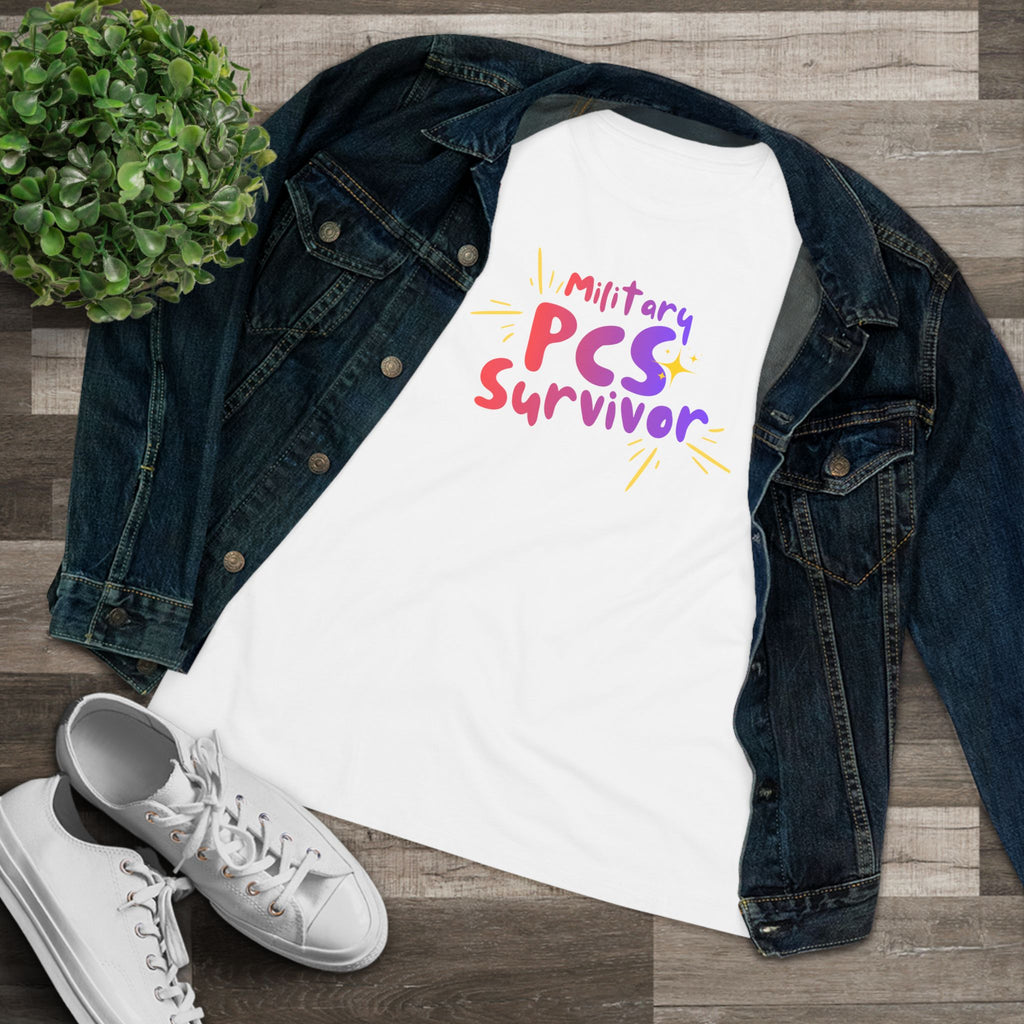 PCS Survivor Women's T‑Shirt — Colorful Military PCS Relocation Shirt