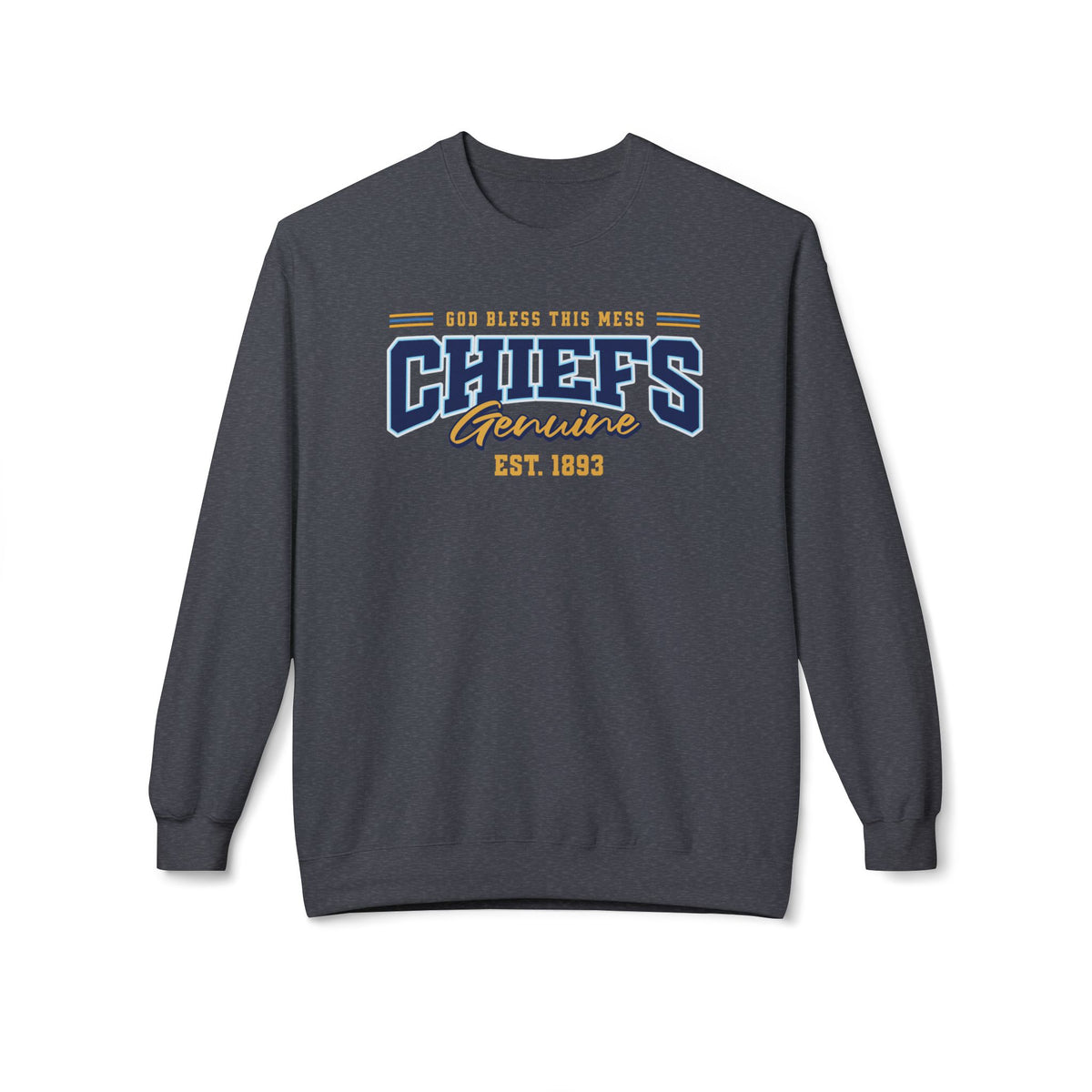 Chiefs Vintage Crewneck Sweatshirt – "God Bless This Mess" Graphic
