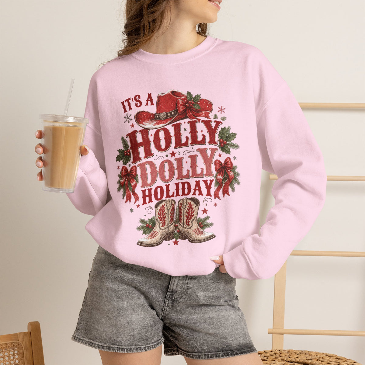 Holly Dolly Christmas Crewneck Sweatshirt