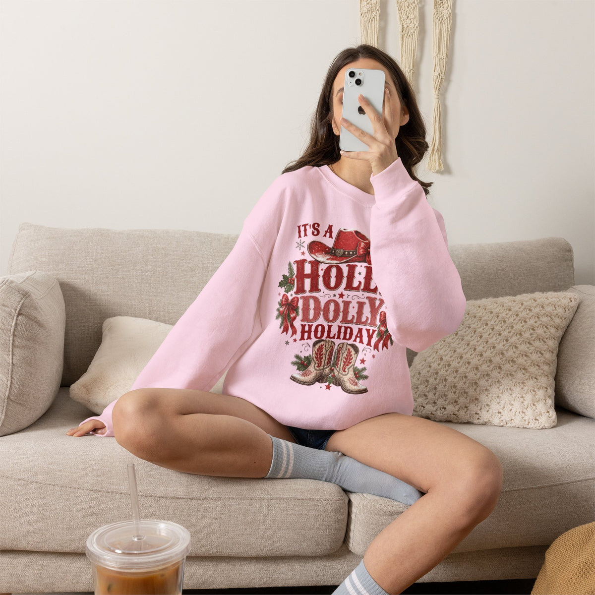 Holly Dolly Christmas Crewneck Sweatshirt