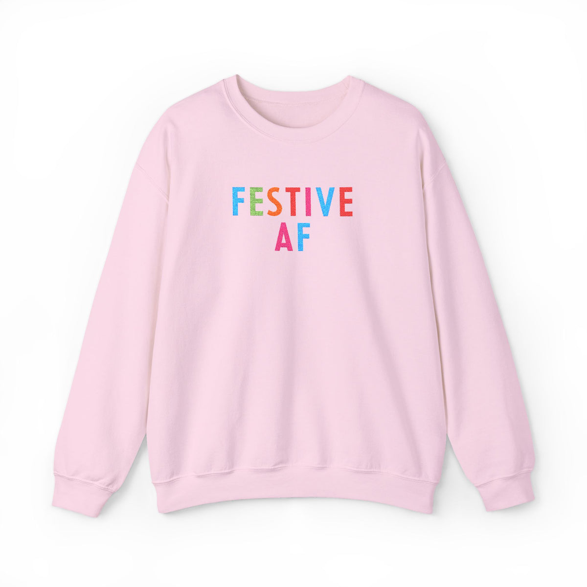 Festive AF Embroidered Holiday Crewneck Sweatshirt
