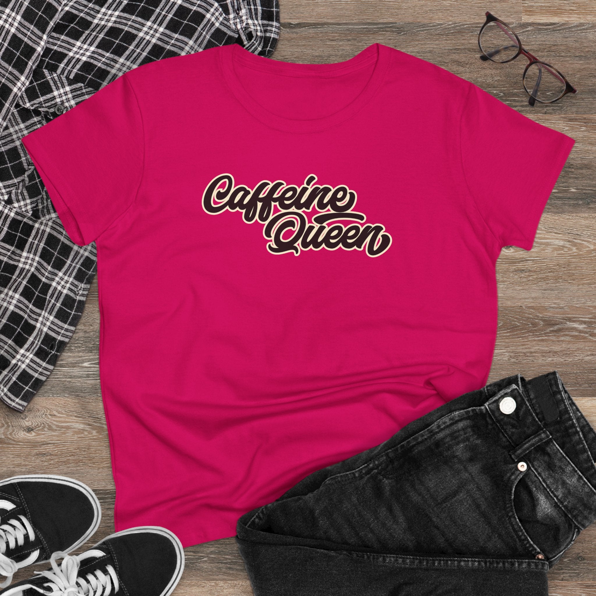 Caffeine Queen Tee — Women's Coffee Lover Graphic T-Shirt