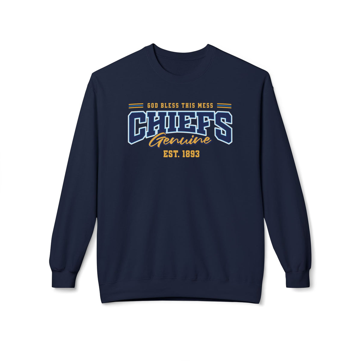 Chiefs Vintage Crewneck Sweatshirt – "God Bless This Mess" Graphic